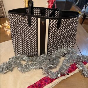 Tory Burch Geometric Black and White Tote